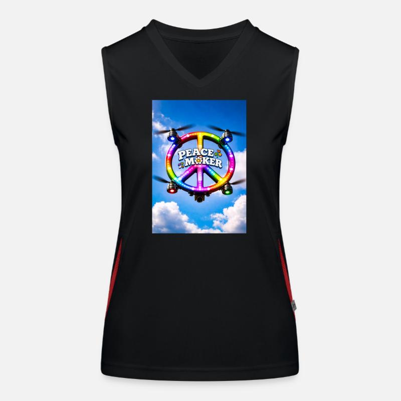 Friedensstifter Regenbogen-LED-Ring Funktionelles Kontrast-Tank Top für Frauen