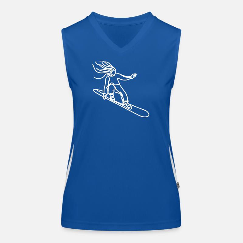 Snowboarder Mädchen Funktionelles Kontrast-Tank Top für Frauen