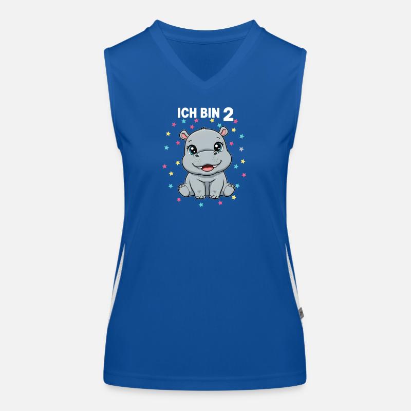 Ich bin 2 - Süßes Nilpferd zum 2. Geburtstag Funktionelles Kontrast-Tank Top für Frauen