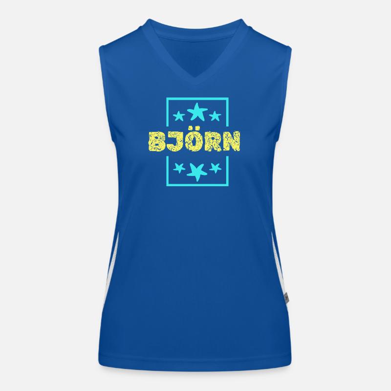 Bjoern als Geburtstag Funktionelles Kontrast-Tank Top für Frauen