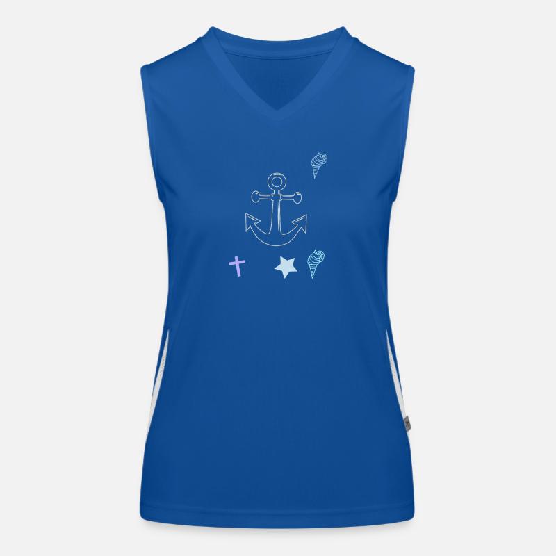 Maritim Anker Kreuz Eiscrem Women's Functional Contrast Tank Top