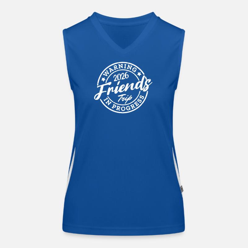 warning friends trip 2026 in progress Women's Functional Contrast Tank Top