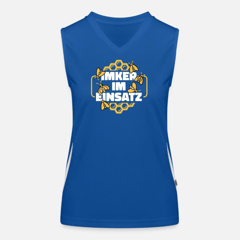 Imker im Einsatz Spruch Funktionelles Kontrast-Tank Top für Frauen