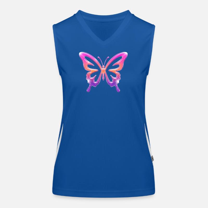 Neon-Schmetterling Gradient Funktionelles Kontrast-Tank Top für Frauen