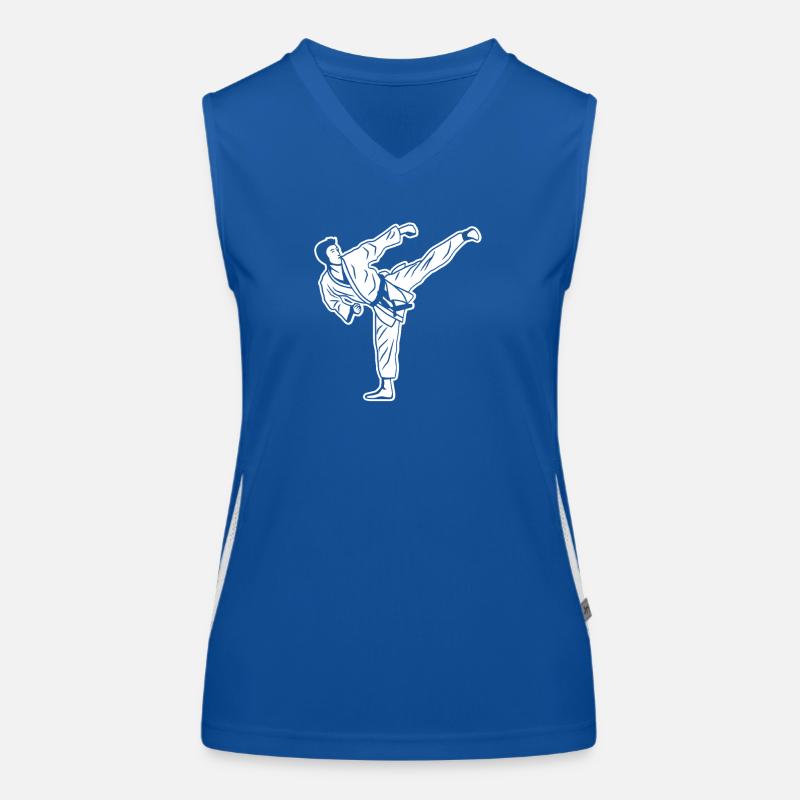 Karate Junge Funktionelles Kontrast-Tank Top für Frauen
