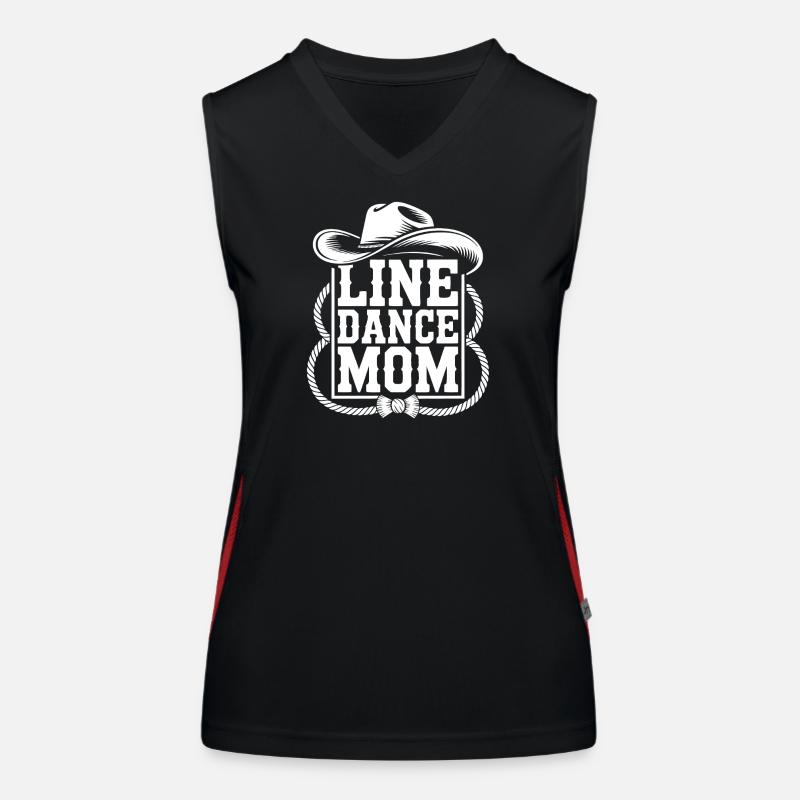 Line Dance Mom Western Logo Women's Functional Contrast Tank Top