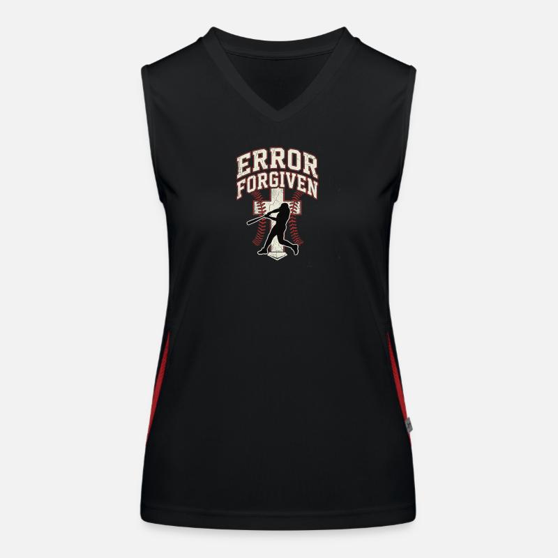 Error Forgiven Christlicher Baseball Glaube Jesus Funktionelles Kontrast-Tank Top für Frauen