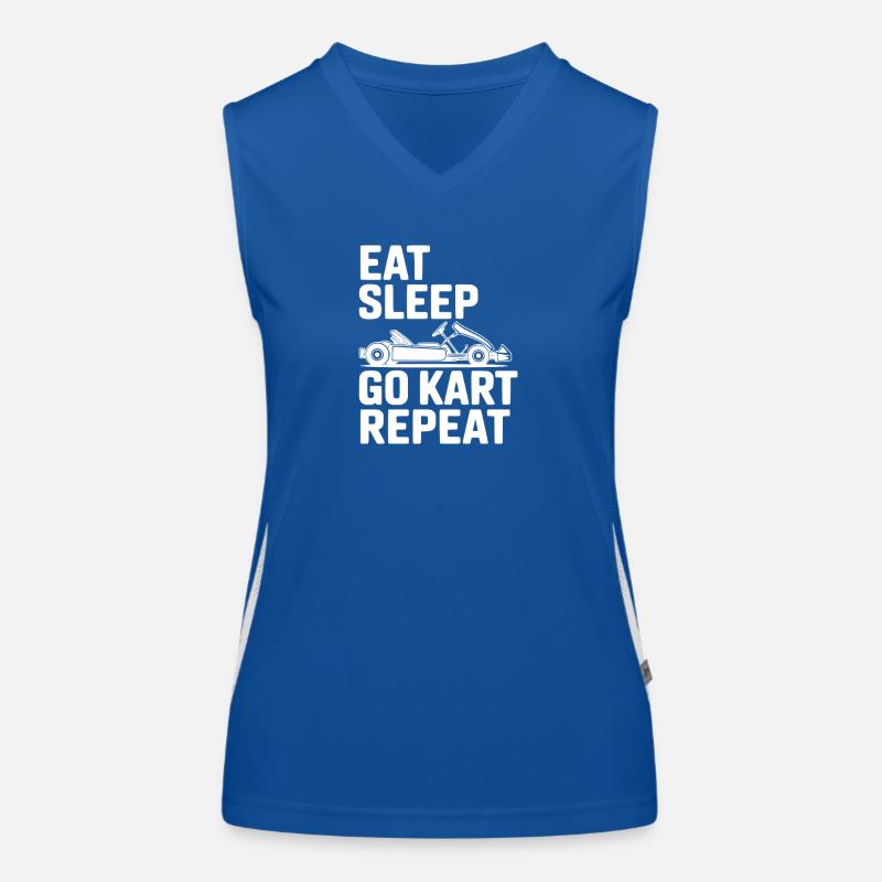 Eat Sleep Go Kart Repeat Women's Functional Contrast Tank Top