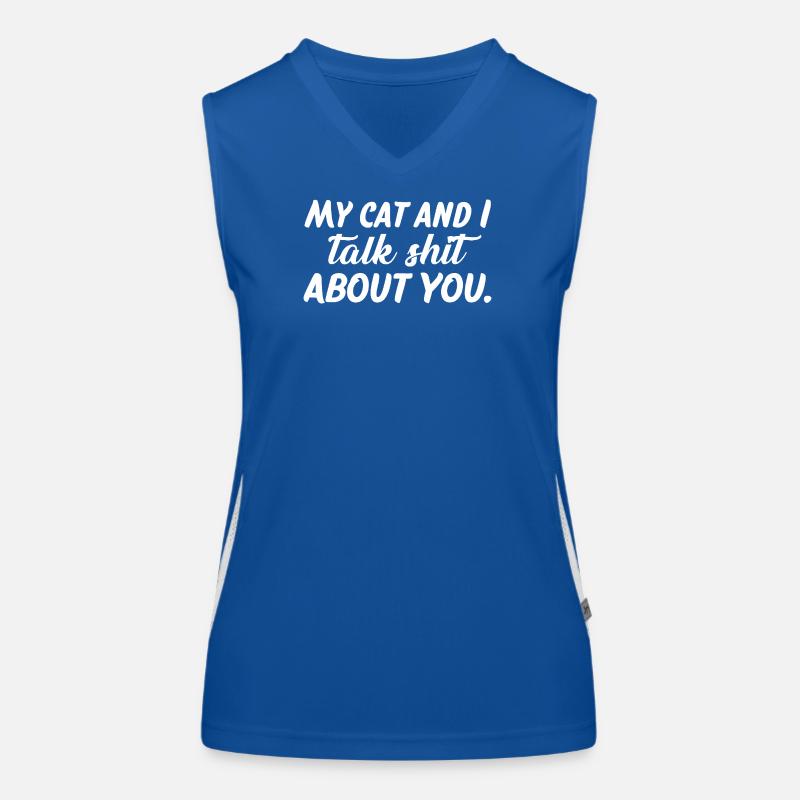 Mon chat et moi parlons de toi, Tee Débardeur respirant contrasté Femme