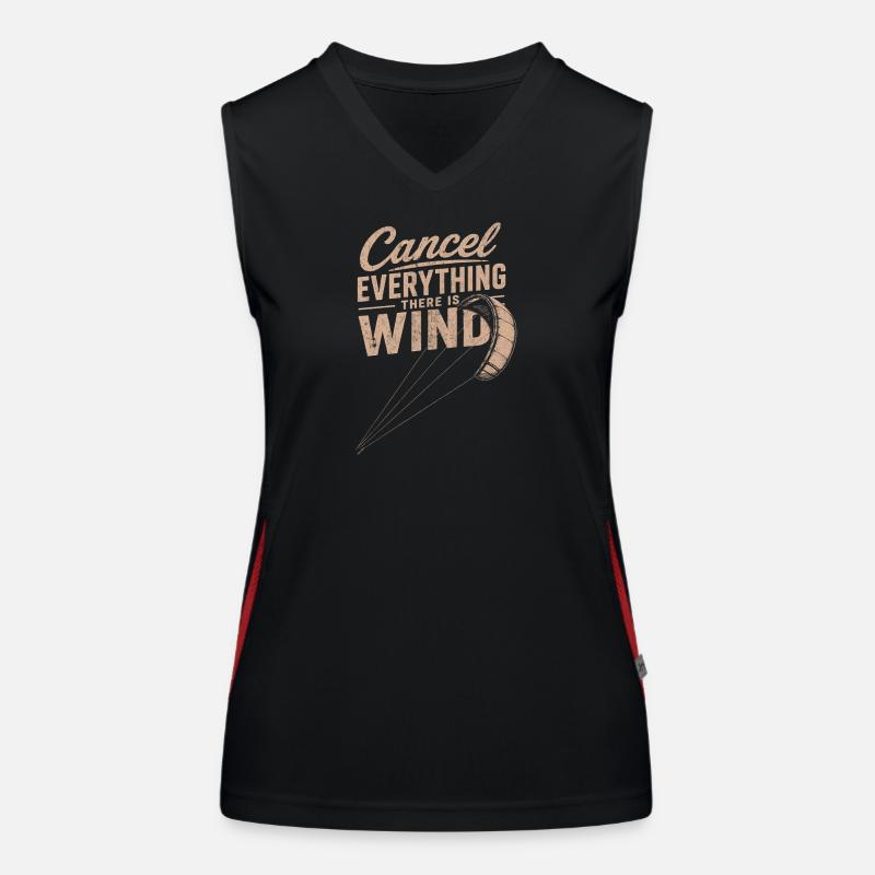 Windspruch Grafik: Cancel Everything Wind Funktionelles Kontrast-Tank Top für Frauen