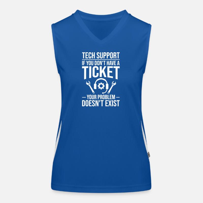 Technik-Support-Ticket-Meme Funktionelles Kontrast-Tank Top für Frauen