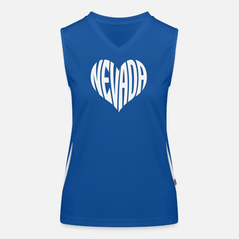 Nevada Herz Typografie Funktionelles Kontrast-Tank Top für Frauen