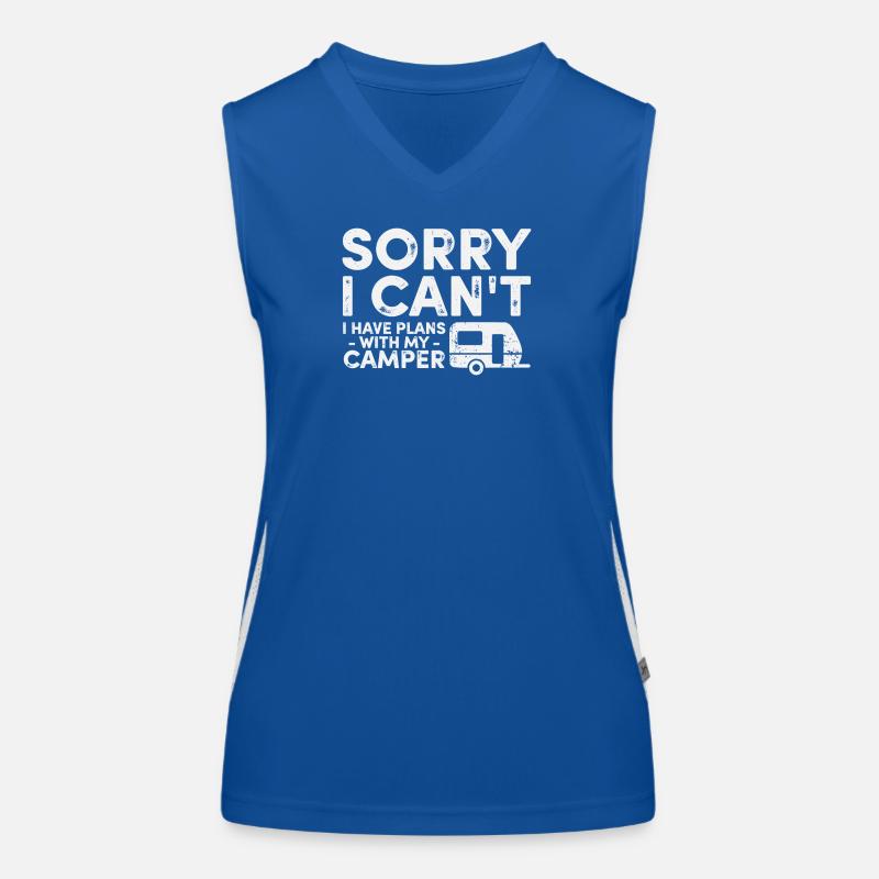 Camper Trailer RV Camping Vacation Camp Women's Functional Contrast Tank Top