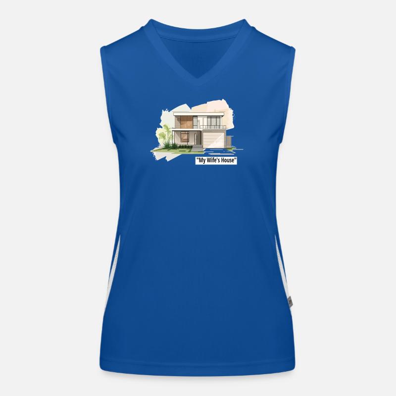 Ultramoderne Familienhausillustration Funktionelles Kontrast-Tank Top für Frauen