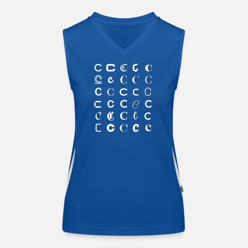 Typography C Glyphs Monogram Set Women's Functional Contrast Tank Top
