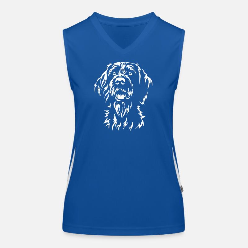 German Wirehaired Head "Black Edition" Women's Functional Contrast Tank Top