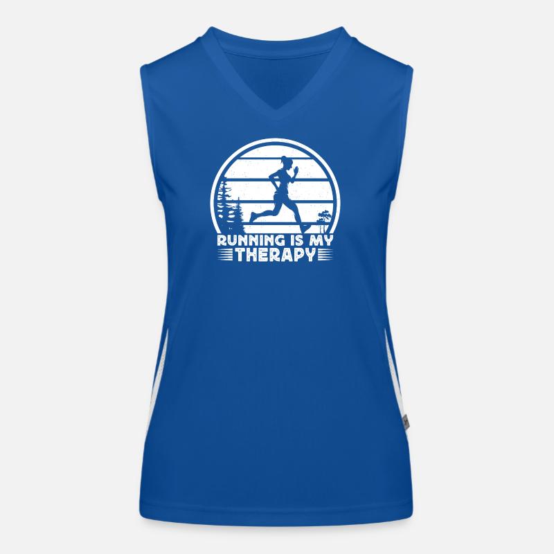 Marathon Runner Is My Therapy Running Gift Funktionelles Kontrast-Tank Top für Frauen