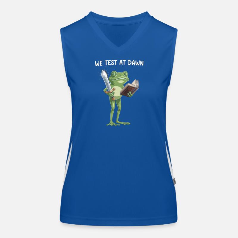 Dawn Quest Frog: Sword & Tome Women's Functional Contrast Tank Top