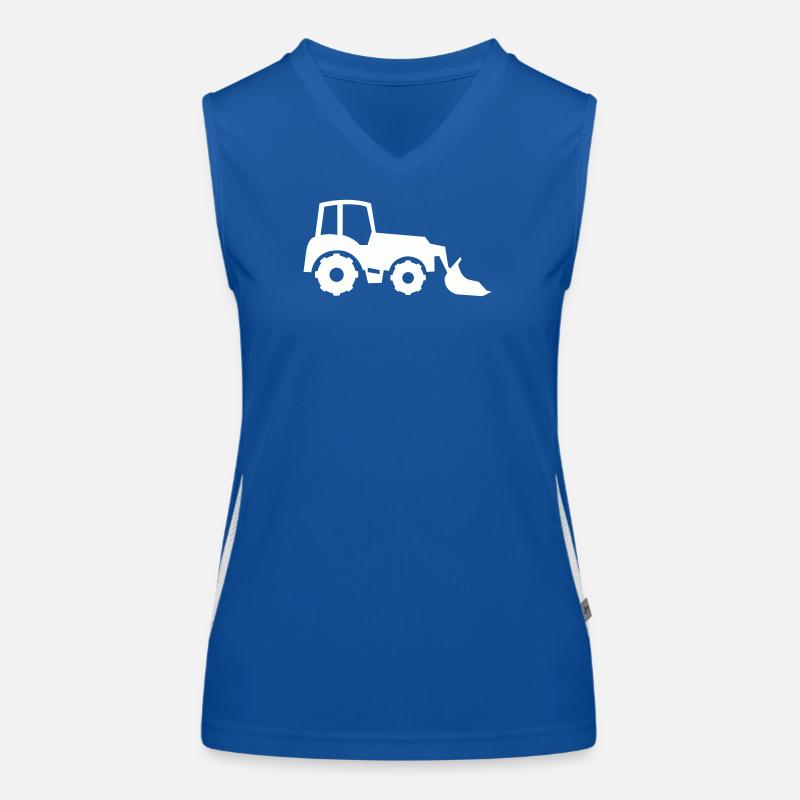 Traktor Silhouette Frontlader Funktionelles Kontrast-Tank Top für Frauen