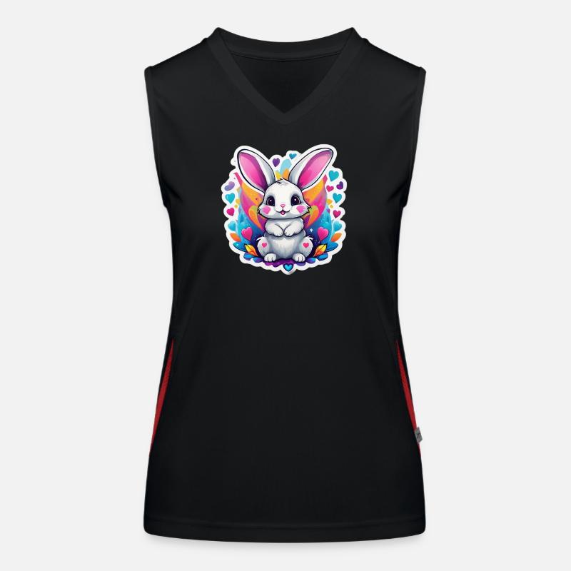 Bezaubernder Regenbogenhase Funktionelles Kontrast-Tank Top für Frauen