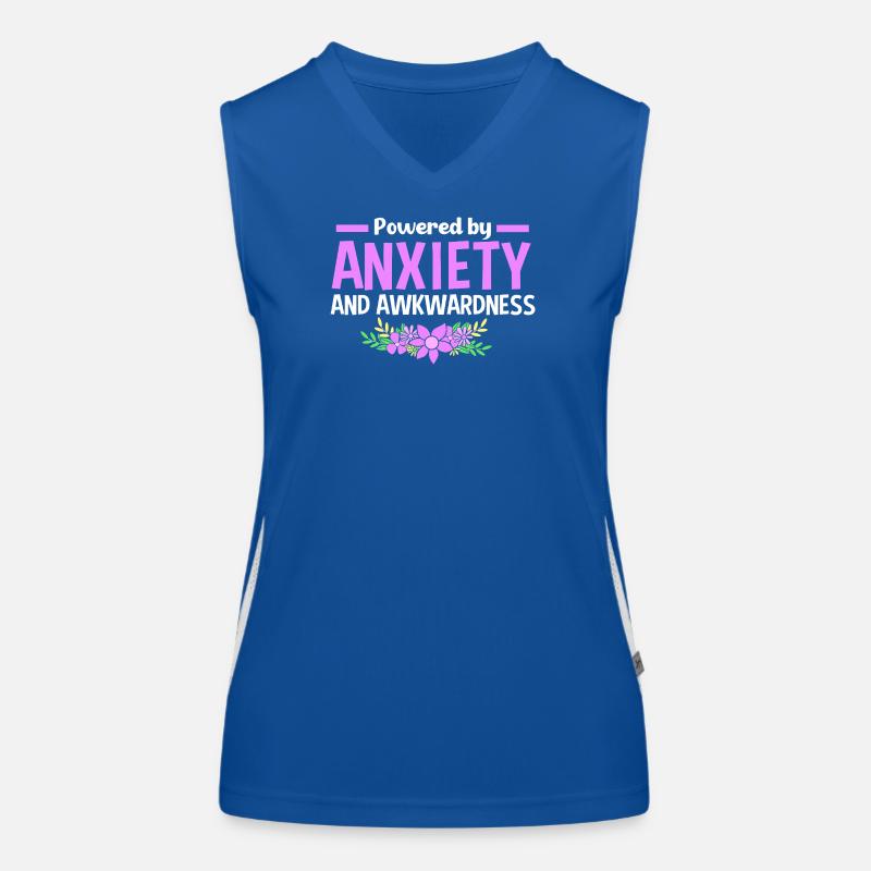 Anxiety Anxious Scaredy Introvert Women's Functional Contrast Tank Top