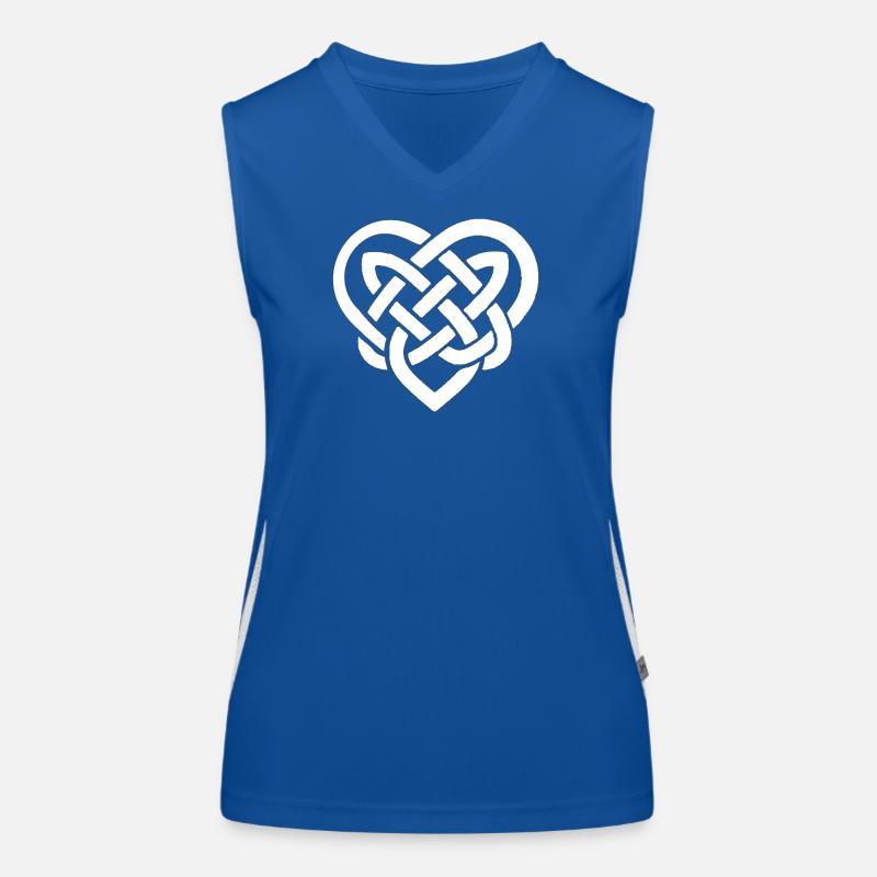 Celtic Knot Heart Emblem Women's Functional Contrast Tank Top