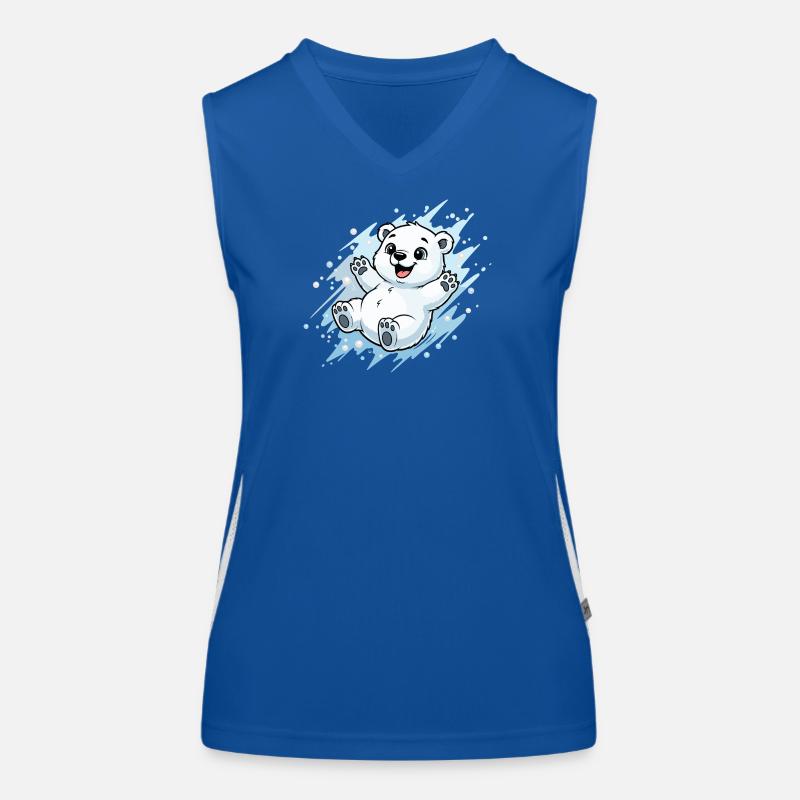 Fröhlicher Polarbär Spritzer Funktionelles Kontrast-Tank Top für Frauen