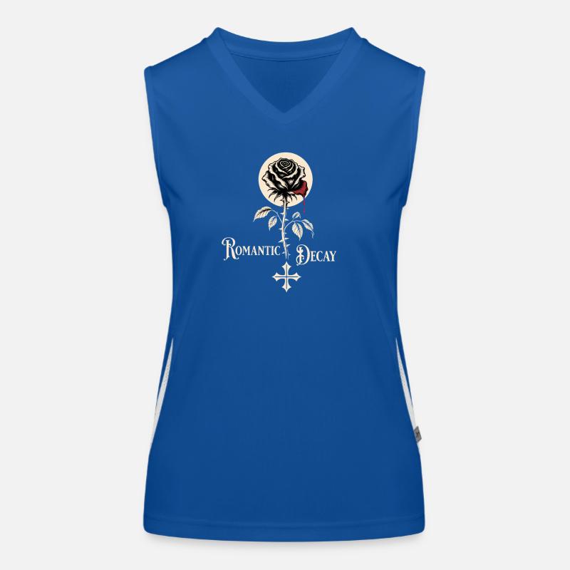 Romantic Decay Gothic Rose Design Funktionelles Kontrast-Tank Top für Frauen
