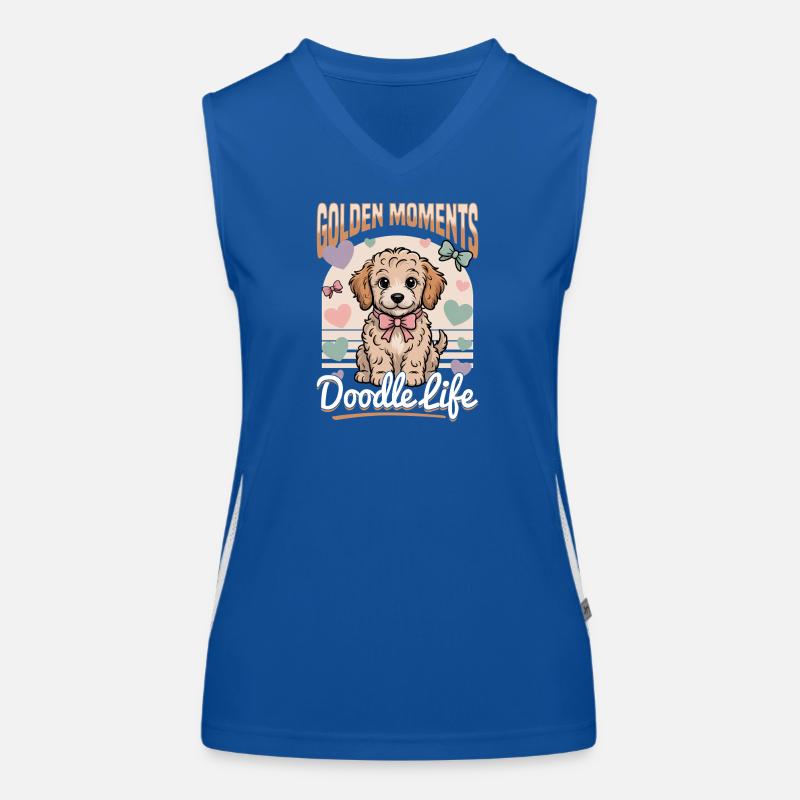 Race de chien Goldendoodle Débardeur respirant contrasté Femme