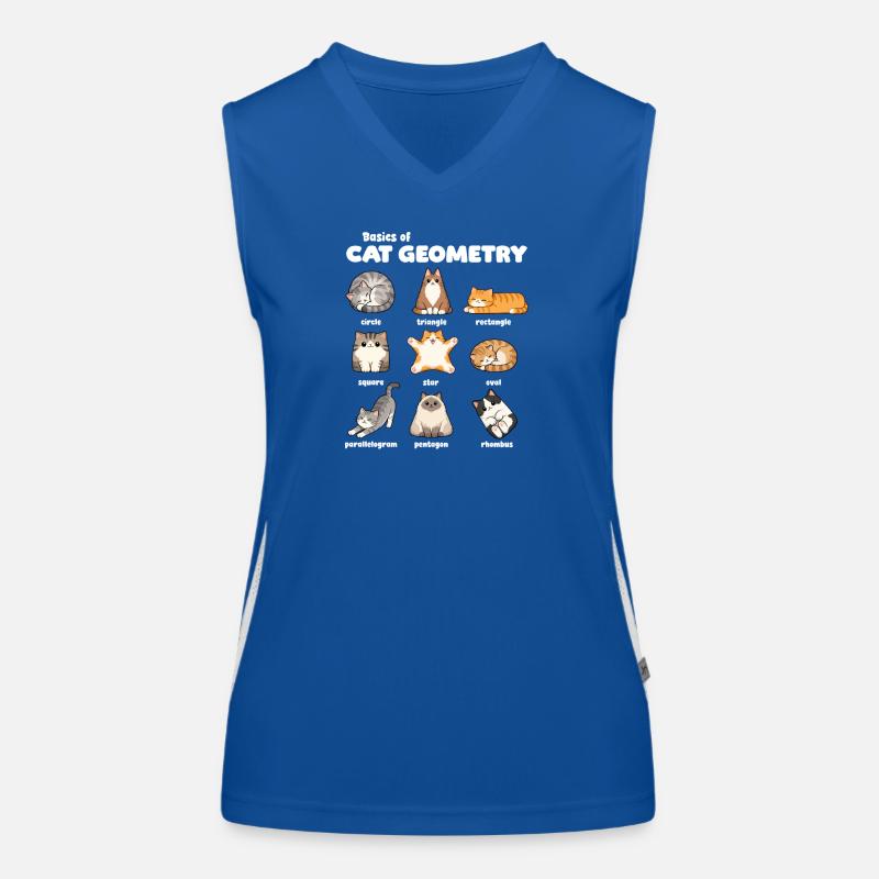 Basics of Cat Geometry Fun Math Women's Functional Contrast Tank Top