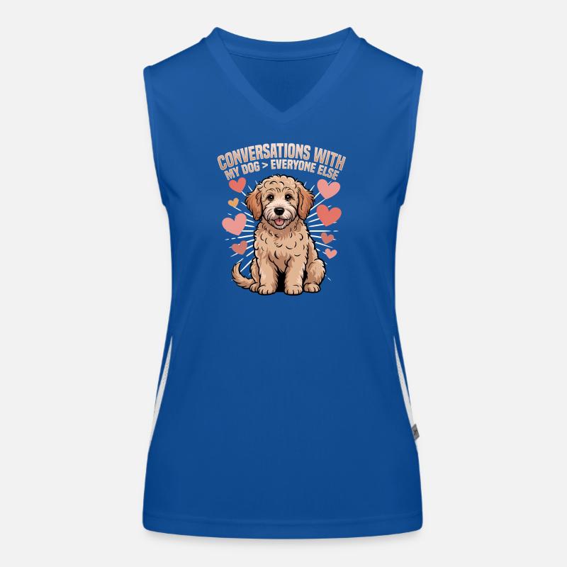 Race de chien Goldendoodle Débardeur respirant contrasté Femme