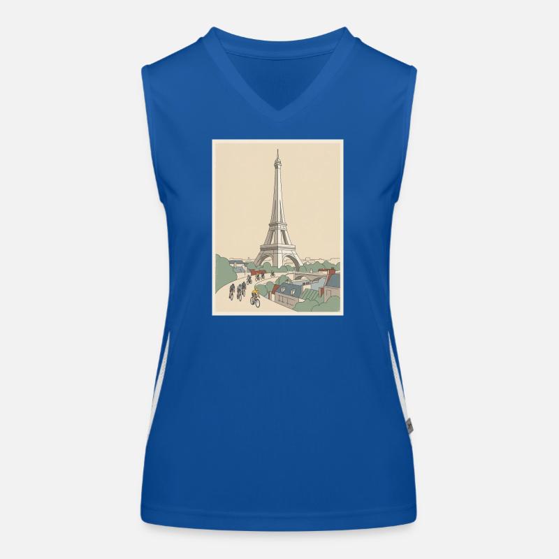 Paris Ride – Radfahrer-Erinnerung Funktionelles Kontrast-Tank Top für Frauen