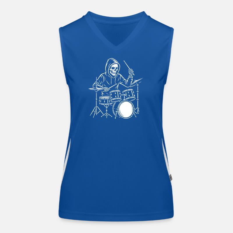 Sensenmann spielt Schlagzeug Funktionelles Kontrast-Tank Top für Frauen