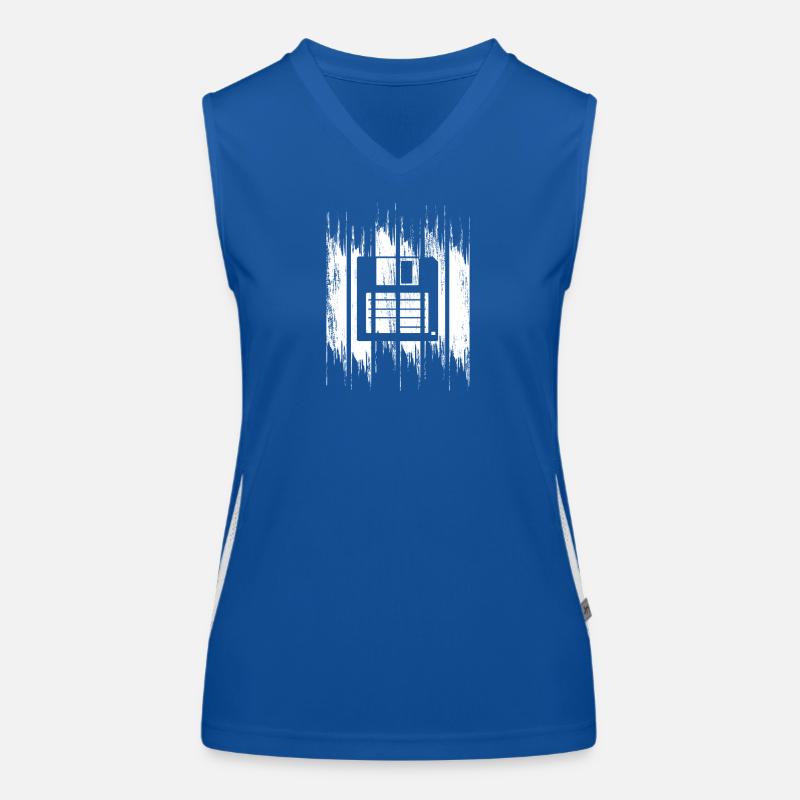 Floppy Disk Drawing Women's Functional Contrast Tank Top