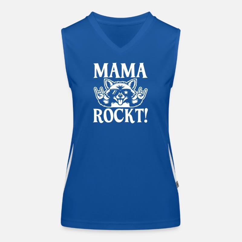 Waschbär Mutter Coole Rocker Mama Funktionelles Kontrast-Tank Top für Frauen