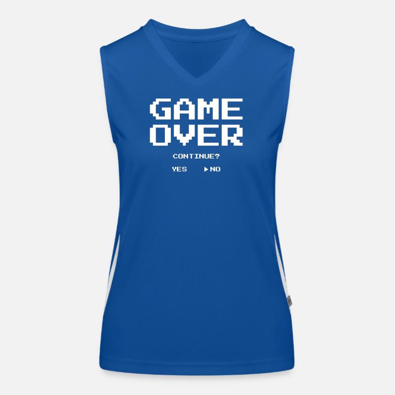 Game Over continue yes no Women's Functional Contrast Tank Top