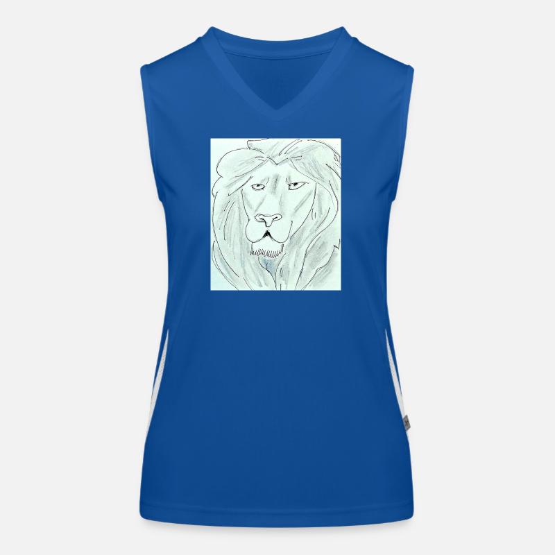 Dessin de tête de lion pur Débardeur respirant contrasté Femme