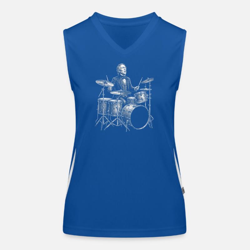 John Tyler plays drums Women's Functional Contrast Tank Top