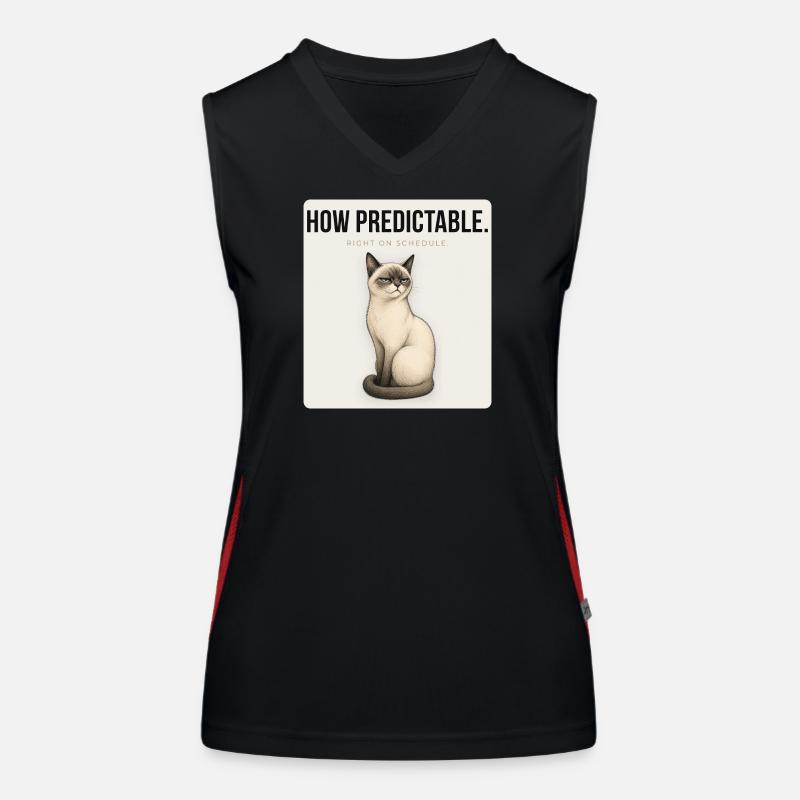 HOW PREDICTABLE. Noble Cat Sarcastic Meme Design Women's Functional Contrast Tank Top