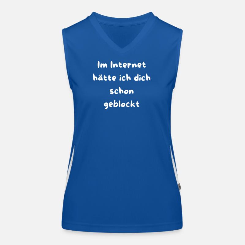Schon geblockt Netz Meme Text Funktionelles Kontrast-Tank Top für Frauen