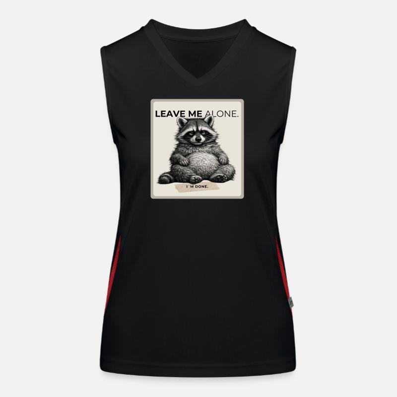 Leave Me Alone Raccoon Meme Funktionelles Kontrast-Tank Top für Frauen
