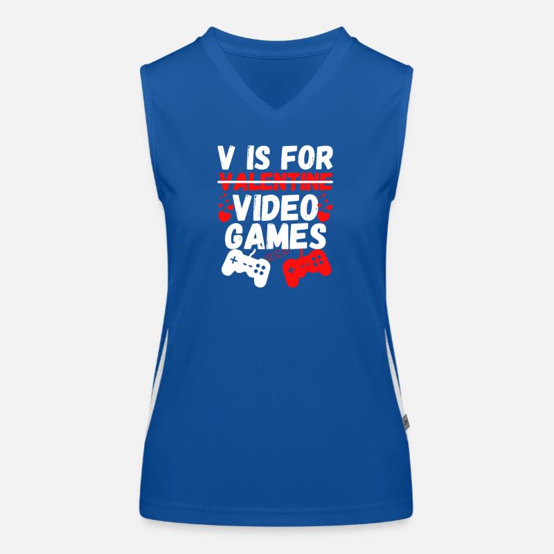 Valentine Video Games: V is for Women's Functional Contrast Tank Top