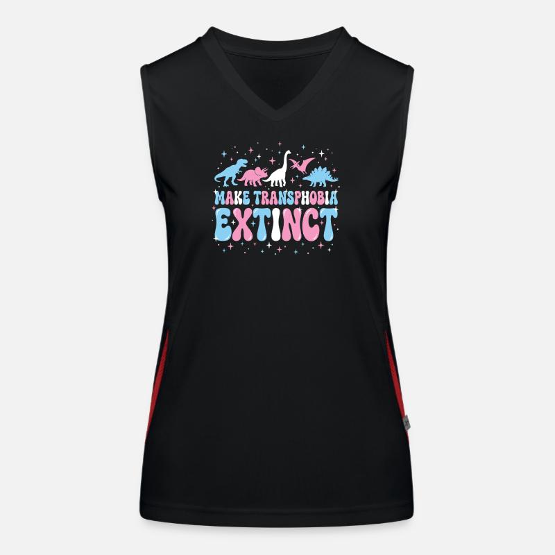 LGBTQ Pride Month - Make Transphobia Extinct Women's Functional Contrast Tank Top