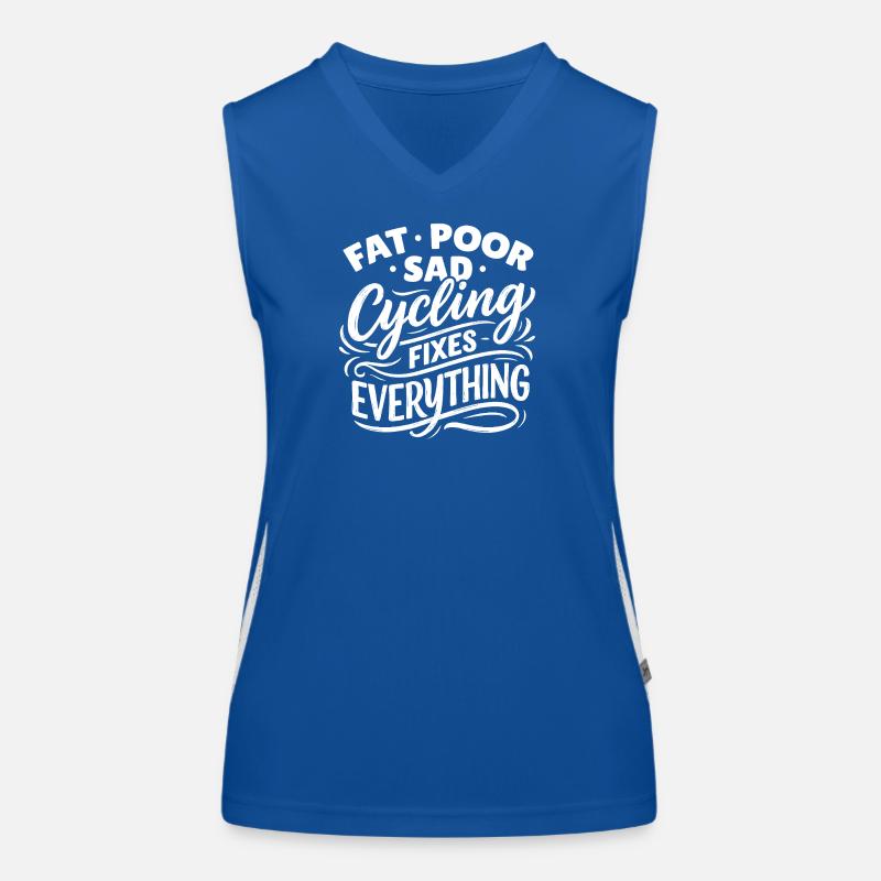 Cycling Fixes Everything – Cyclist Humor Women's Functional Contrast Tank Top