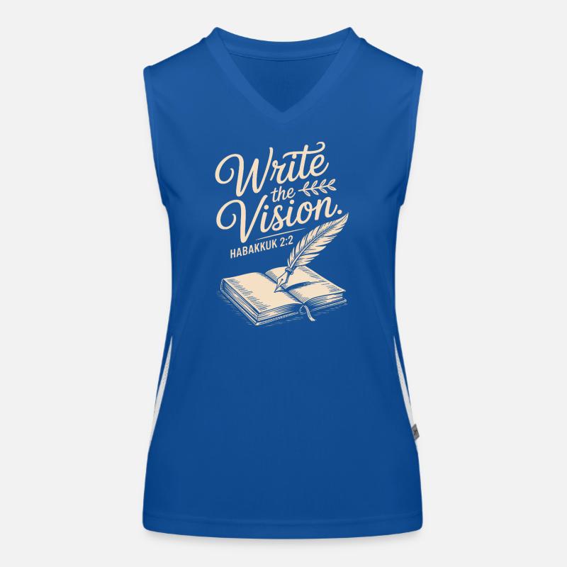 Write the Vision Bible Verse Quill Women's Functional Contrast Tank Top