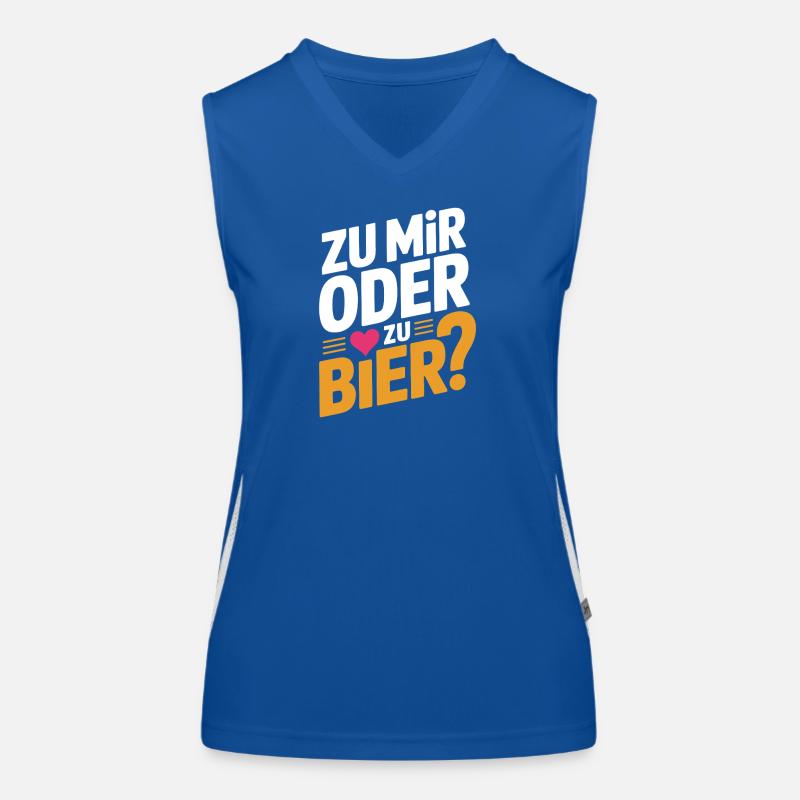 Bier Zu Mir Oder Zu Bier Flirt Single Party Malle Funktionelles Kontrast-Tank Top für Frauen