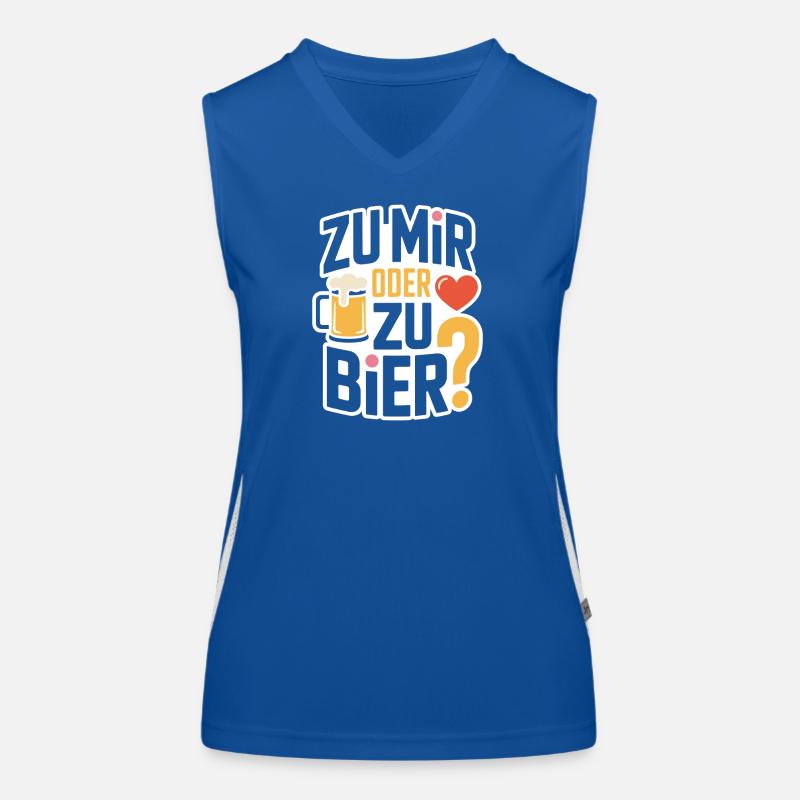 Bier Zu Mir Oder Zu Bier Flirt Single Party Malle Funktionelles Kontrast-Tank Top für Frauen