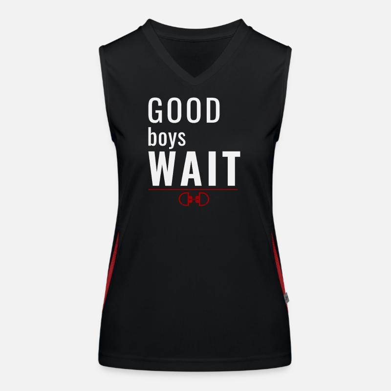 Good Boys Wait – Système de récompense pour l’obéissance Débardeur respirant contrasté Femme