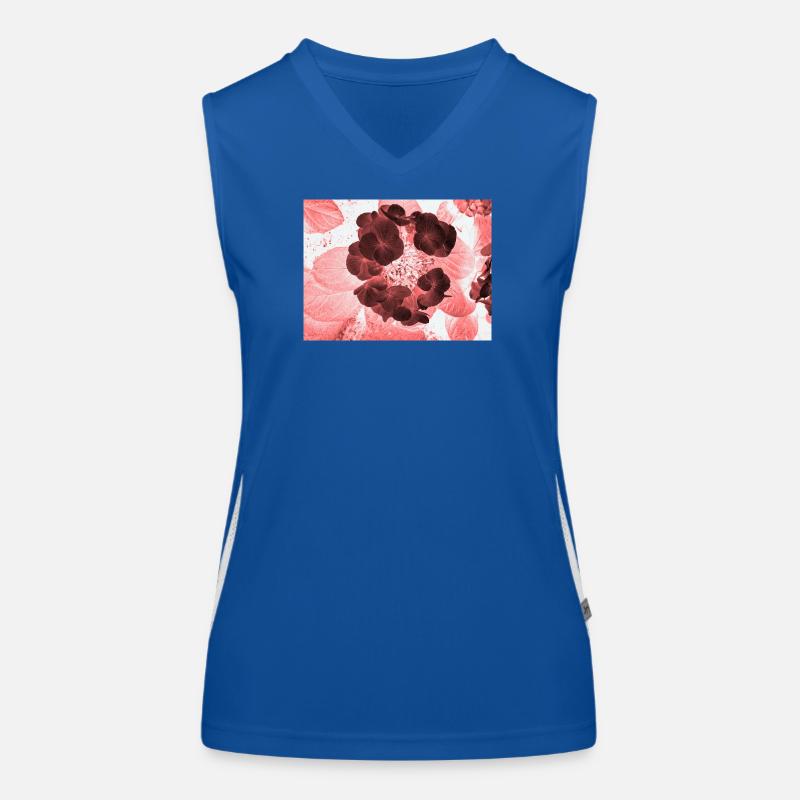 Rote Hydrangea Florales Muster Funktionelles Kontrast-Tank Top für Frauen