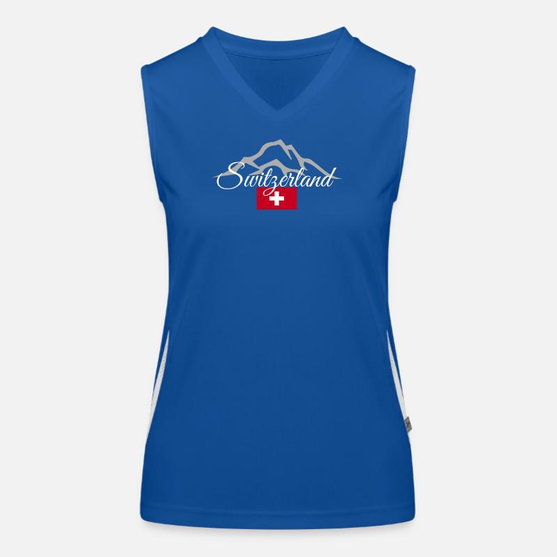 Drapeau suisse Débardeur respirant contrasté Femme